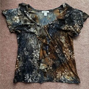 ✨ Sparkly & Bold! Dressbarn Glitter V-Neck Top